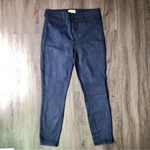 L’AGENCE Jeans Women’s 30 Navy Coated Margot High Rise Skinny Denim Pants